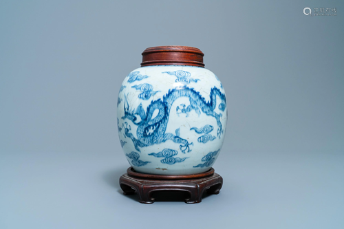 A Chinese blue and white 'dragon and phoenix' …