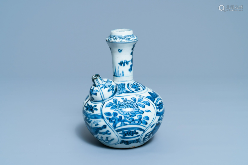 A Chinese blue and white 'flying horse' kendi, W…