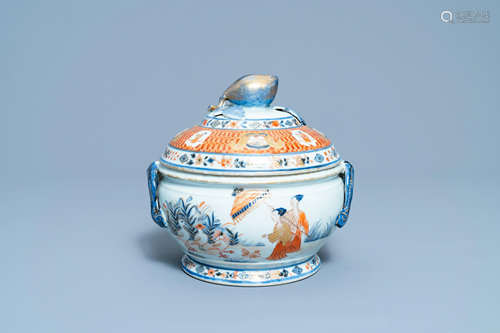 A Chinese Imari-style tureen and cover after Cornelis