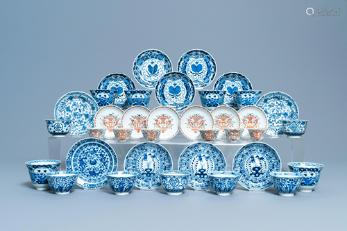 A varied collection of Chinese famille rose and blue