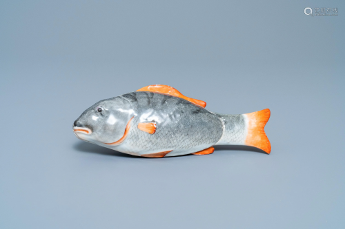 A fine Chinese export fish-shaped tureen and cover,