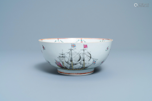 A Chinese famille rose bowl with British merchant n…