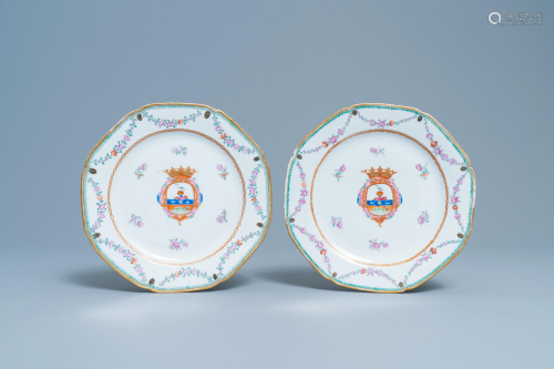 A pair of Chinese famille rose Dutch market ar…