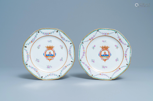 A pair of Chinese famille rose Dutch market ar…