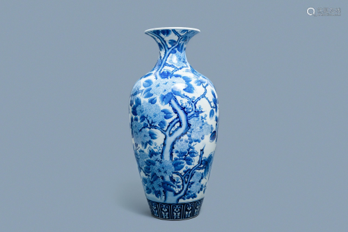 A large Japanese blue and white Arita vase, Meiji, …