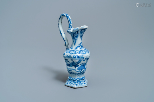 A Chinese blue and white ewer after a European …