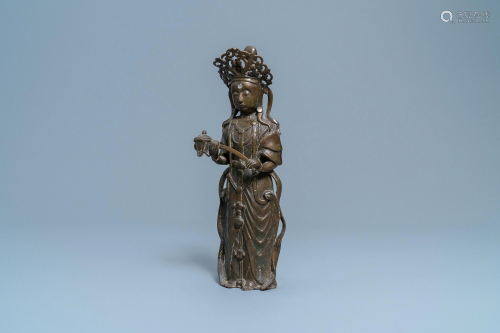 A Japanese bronze figure of Avalokitesvara, Edo…