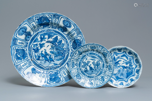A Chinese blue and white kraak porcelain 'ducks'