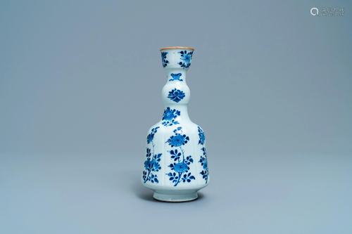 A Chinese blue and white elongated huqqa base …