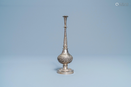A Chinese inscribed Islamic market silver rosewater