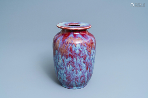 A Chinese two-colour flambe-glazed vase, 18/19th…