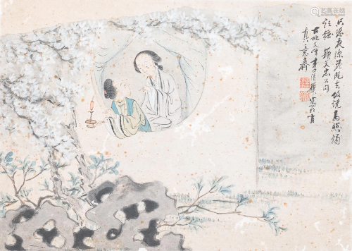Chinese school, ink and colour on paper, Qianlong: