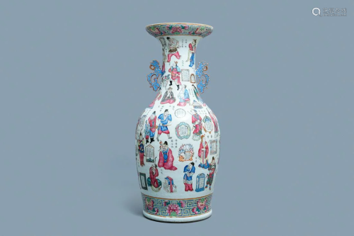 A large Chinese famille rose 'Wu Shuang Pu' vase, 19th
