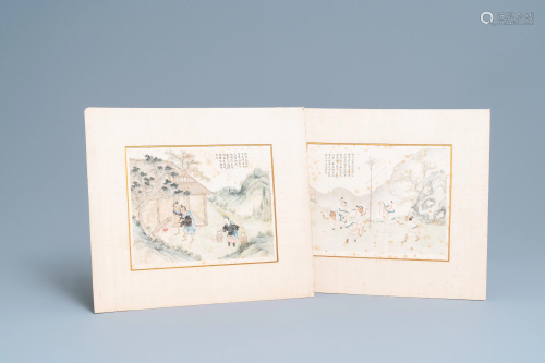 Chinese school, ink and colour on paper, 19th C.: