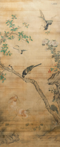 Chinese school, ink and colour on silk, 18/19th C.: