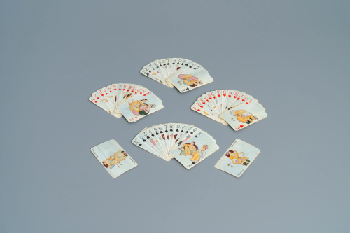 A complete playing cards set with erotic miniatures