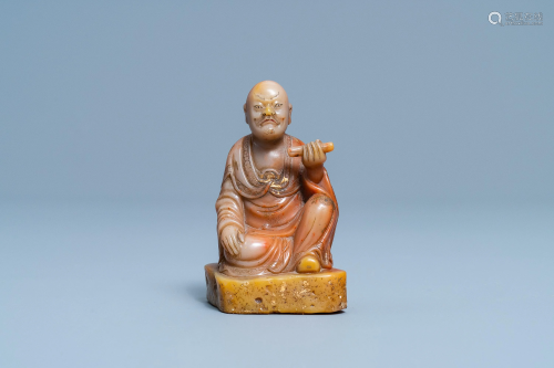 A Chinese Shoushan soapstone figure of a Luohan…