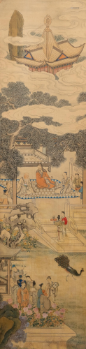 Chinese school, ink and colour on silk, 18/19th C.:
