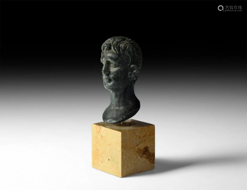 Roman Rare Glass Bust of Augustus