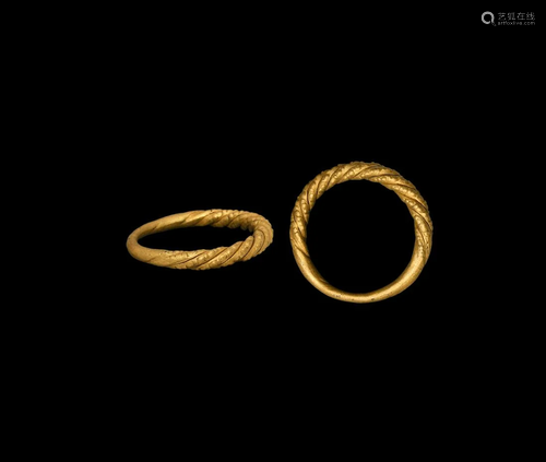 Viking Gold Twisted Band Ring