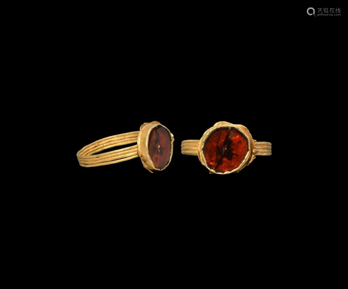 Merovingian Gold Ring with Garnet