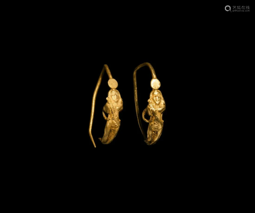 Greek Gold Eros Earrings