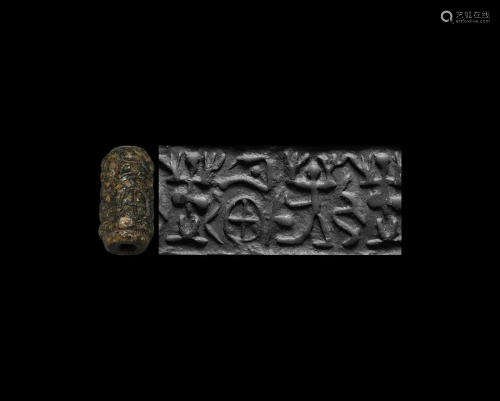 Cylinder Seal with Erotic Marriage Scene