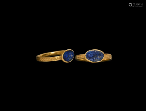 Greek Hellenistic Gold Ring with Gemstone