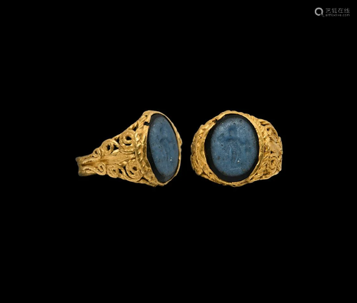 Roman Gold Ring with Dionysus Gemstone