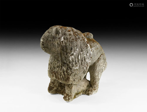 Large Medieval Guardian Lion Statue