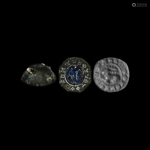 Medieval Seal Set with Roman Intaglio