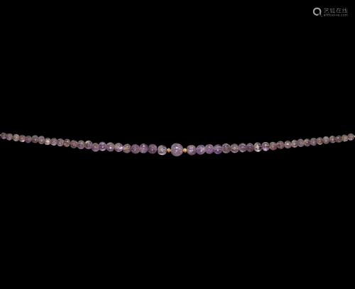 Greek Hellenistic Amethyst Melon Bead Necklace