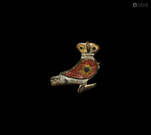 Roman Enamelled Owl Brooch