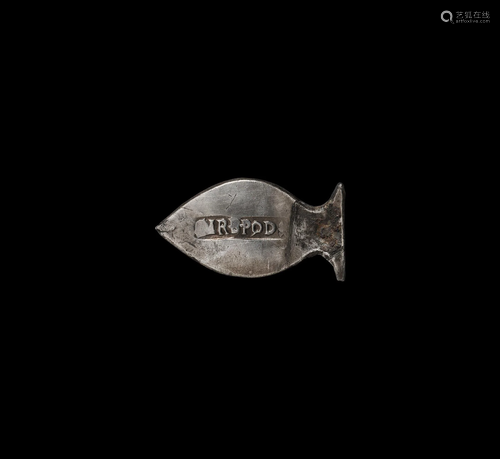 Roman Silver Strap End - Numerus of the Britanni