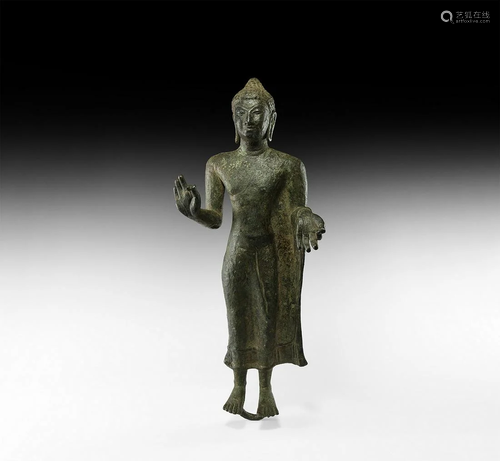 Thai Bronze Standing Buddha