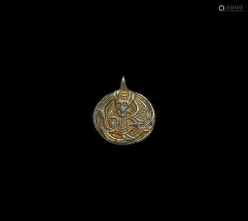 Viking Gilt Silver Odin Pendant