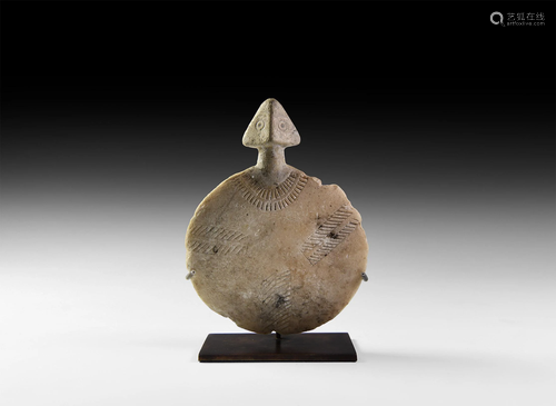 Anatolian Decorated Marble Idol