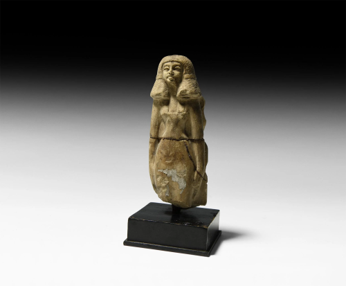 Egyptian Alabaster Statue with Hieroglyphs