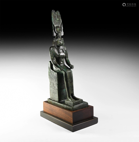 Egyptian Bronze Enthroned Wadjet