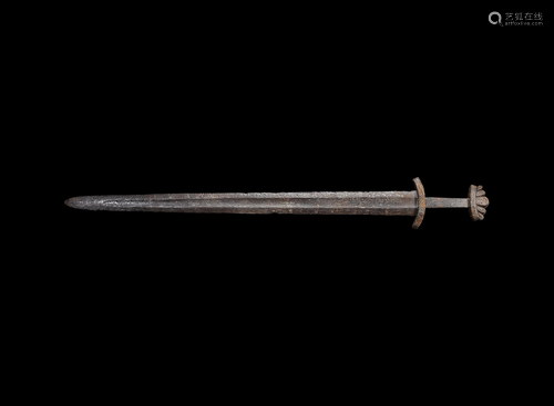 Viking Sword with Silver Inlaid Hilt