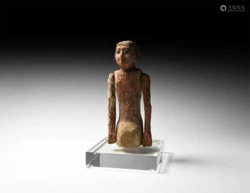 Egyptian Wooden Boatman Figure