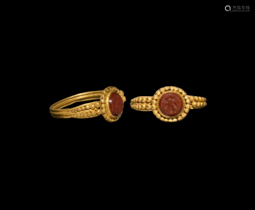 Roman Gold Ring with Fly Gemstone