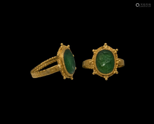 Roman Gold Ring with Portrait Gemstone