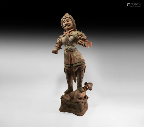 Large Chinese Tang Guardian Figure