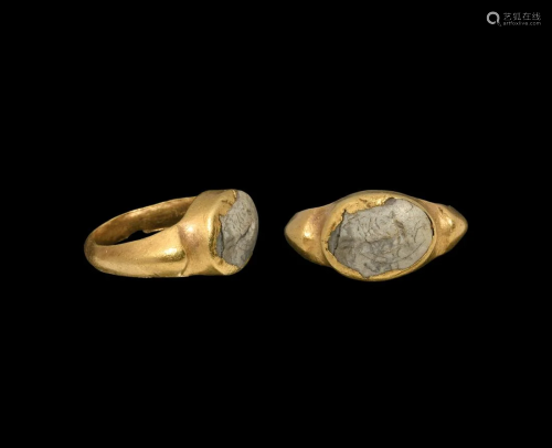 Roman Gold Ring with Scorpion Gemstone