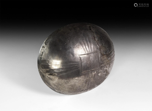 Byzantine Silver Bowl with Cross