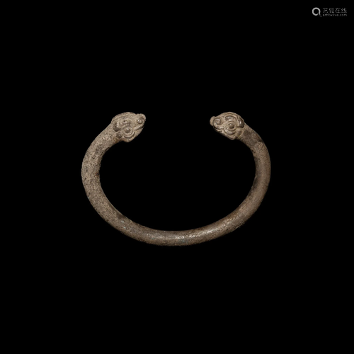 Urartu Silver Animal-Headed Bracelet