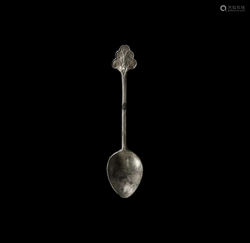 Sogdian Silver Spoon with Inscription