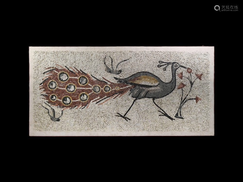 Roman Mosaic Panel with Peacock