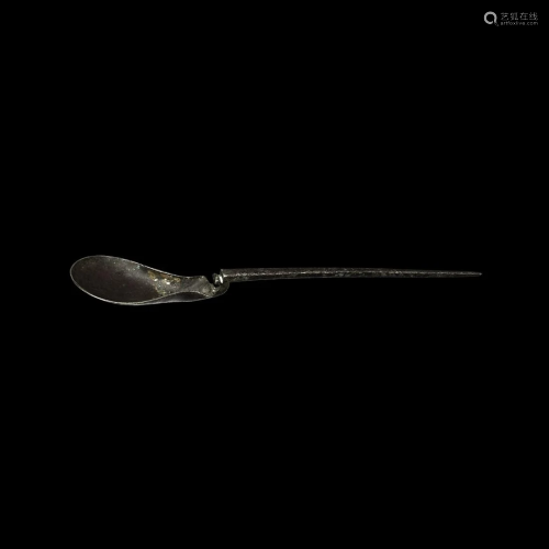 Late Roman Silver Swan-Necked Liturgical Spoon